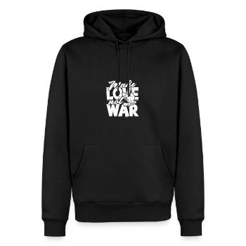 Faites l’amour, pas la guerre - Hippie - Sweat à capuche Premium bio Homme - noir - Devant - Nico (187cm)