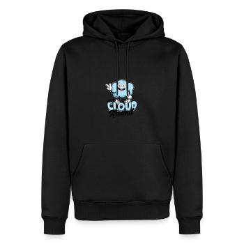 Let's cloud around - Cloud - Men’s Premium Organic Hoodie - black - Front - Nico (187cm)
