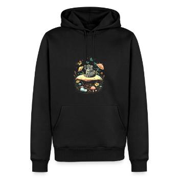Cottagecore Aesthetic Mushroom Cat - Männer Premium Bio Hoodie - Schwarz - Vorne - Nico (187cm)
