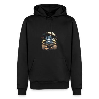 Cottagecore Aesthetic Mushroom Cat - Männer Premium Bio Hoodie - Schwarz - Vorne - Nico (187cm)