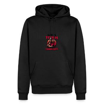 La vie est dure, mais les bûcherons aussi. - - Sweat à capuche Premium bio Homme - noir - Devant - Nico (187cm)