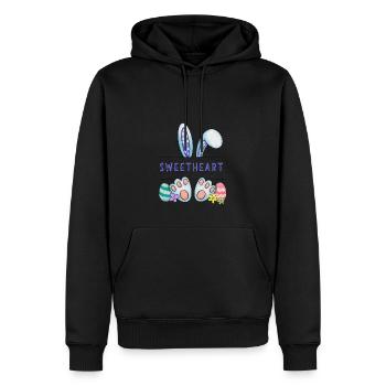 Osterhase, Hase, niedlich - Schatz - Männer Premium Bio Hoodie - Schwarz - Vorne - Nico (187cm)
