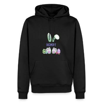 Easter Bunny, rabbit, cute - Henry - Men’s Premium Organic Hoodie - black - Front - Nico (187cm)