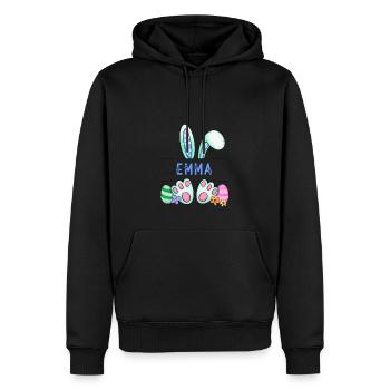 Lapin de Pâques, lapin, mignonne Emma - Sweat à capuche Premium bio Homme - noir - Devant - Nico (187cm)