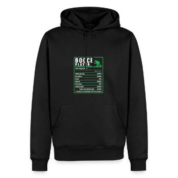 Bocce Ball Player Nutrition Facts, Funny Bocci - Männer Premium Bio Hoodie - Schwarz - Vorne - Nico (187cm)