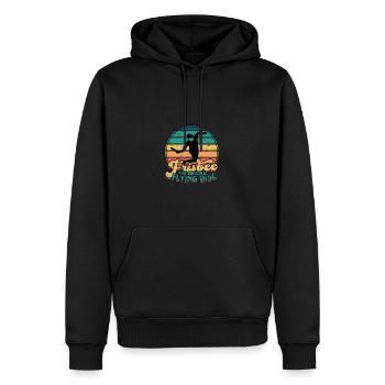 Frisbee : Le disque volant original - Frisbee - Sweat à capuche Premium bio Homme - noir - Devant - Nico (187cm)