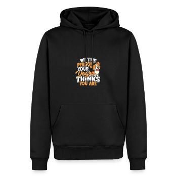 Be the person your dog thinks you are - Dog - Men’s Premium Organic Hoodie - black - Front - Nico (187cm)