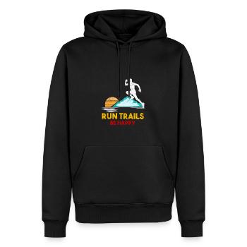 Trail Runner Running Jogging Jogger I Gift - Men’s Premium Organic Hoodie - black - Front - Nico (187cm)