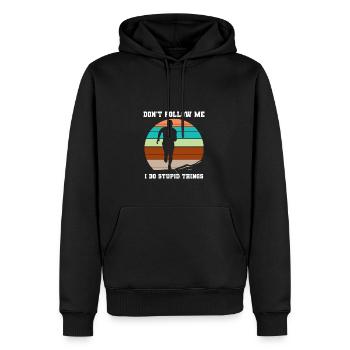 Trail Runner Running Jogging Jogger I Gift - Men’s Premium Organic Hoodie - black - Front - Nico (187cm)