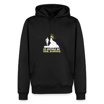Trail Runner Running Jogging Jogger I Gift - Men’s Premium Organic Hoodie - black - Front - Nico (187cm)