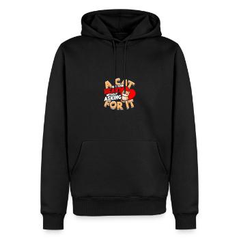 Eine Katze hat dein Herz, ohne danach zu fragen - Katze - Männer Premium Bio Hoodie - Schwarz - Vorne - Nico (187cm)
