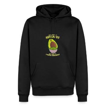 Ich esse nicht immer Avocados, aber wenn ich es bevorzuge - Männer Premium Bio Hoodie - Schwarz - Vorne - Nico (187cm)