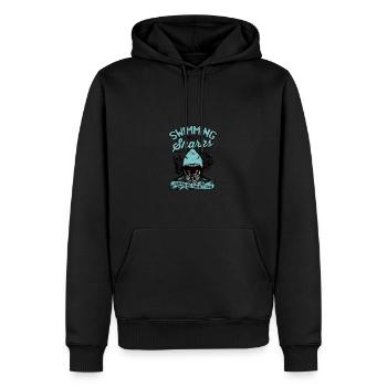 Swimming with the sharks - adrenaline junkie - Men’s Premium Organic Hoodie - black - Front - Nico (187cm)