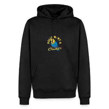 Polly willst du einen Cracker? -Papageien - Männer Premium Bio Hoodie - Schwarz - Vorne - Nico (187cm)