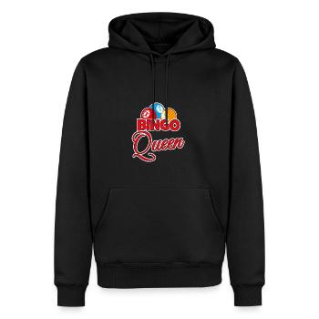 Bingo-Königin - Männer Premium Bio Hoodie - Schwarz - Vorne - Nico (187cm)