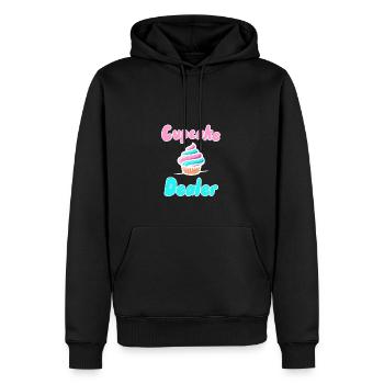 Cupcake-Händler - Männer Premium Bio Hoodie - Schwarz - Vorne - Nico (187cm)