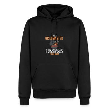 Ich bin ein Grillmeister Wenn BBQ einfach wäre, hi - Männer Premium Bio Hoodie - Schwarz - Vorne - Nico (187cm)