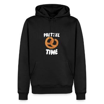 Pretzel Time - Männer Premium Bio Hoodie - Schwarz - Vorne - Nico (187cm)