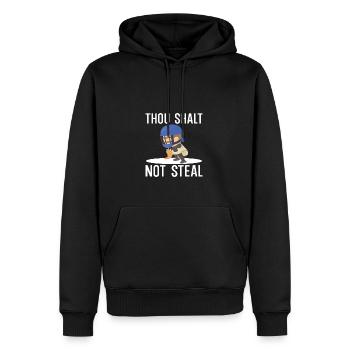 Du sollst nicht stehlen - Männer Premium Bio Hoodie - Schwarz - Vorne - Nico (187cm)