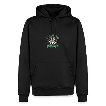 I aim to please - Darts - Men’s Premium Organic Hoodie - black - Front - Nico (187cm)