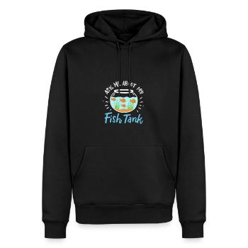 Ask Me About My Fish Tank - Männer Premium Bio Hoodie - Schwarz - Vorne - Nico (187cm)