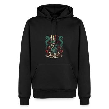 Cthulhu pour le président, élection 2024 horreur cosmique - Sweat à capuche Premium bio Homme - noir - Devant - Nico (187cm)
