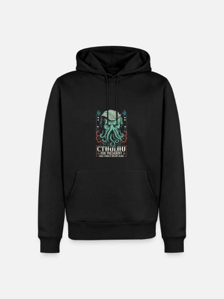 Cthulhu presidentiksi, vaalit 2024 Kosminen kauhu - Premium luomulaatuinen miesten huppari - musta