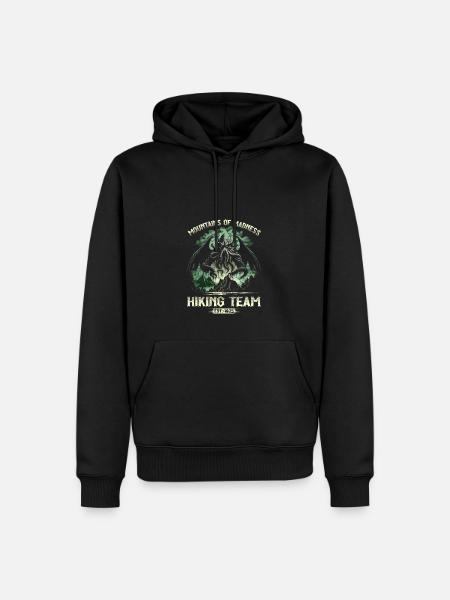 Cthulhu Mountains Of Madness -vaellustiimi, kosminen - Premium luomulaatuinen miesten huppari - musta