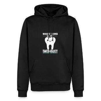 Wie spät ist es? Zahnschmerzen - Männer Premium Bio Hoodie - Schwarz - Vorne - Nico (187cm)