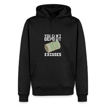 Sie können keine Ausreden hinterlegen - Männer Premium Bio Hoodie - Schwarz - Vorne - Nico (187cm)