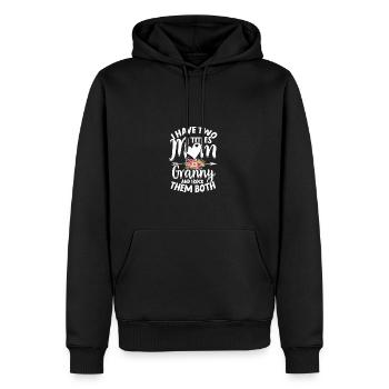 Ich habe zwei Titel Mama und Oma Muttertag s - - Männer Premium Bio Hoodie - Schwarz - Vorne - Nico (187cm)