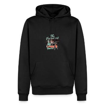 50er Jahre Rockabilly Vintage Kleidung der 1950er Jahre - Vintage - Männer Premium Bio Hoodie - Schwarz - Vorne - Nico (187cm)