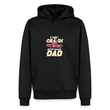 Ich kann besser abstürzen als mein Vater - Männer Premium Bio Hoodie - Schwarz - Vorne - Nico (187cm)