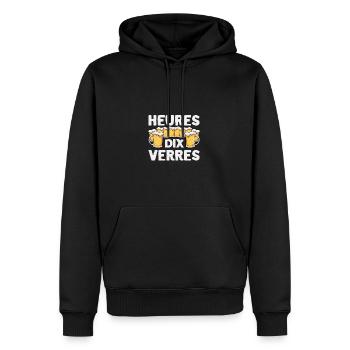 Heure Dix Verres Apéro Bière - Papy Alcool Humou - Men’s Premium Organic Hoodie - black - Front - Nico (187cm)