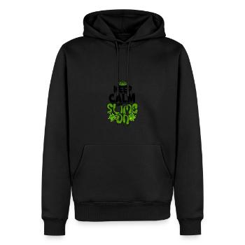 Keep Calm and Slime On - Slime - Sweat à capuche Premium bio Homme - noir - Devant - Nico (187cm)