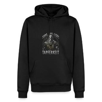 Wikinger, Ehre Loyalität Tapferkeit, Norse Viking - Männer Premium Bio Hoodie - Schwarz - Vorne - Nico (187cm)