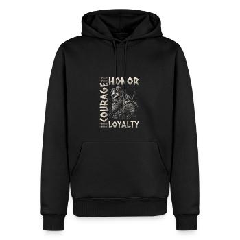 Wikinger Leitsätze, Norse Viking Wikinger - Männer Premium Bio Hoodie - Schwarz - Vorne - Nico (187cm)