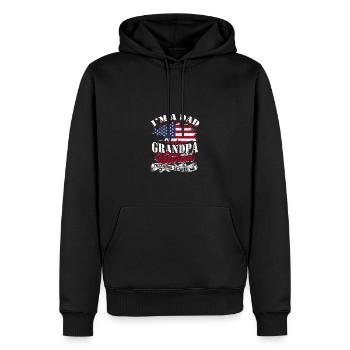 Ich bin ein Vater, Opa und Veteran, nichts macht mir Angst - - Männer Premium Bio Hoodie - Schwarz - Vorne - Nico (187cm)