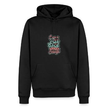 Denn ich bin frei wie ein Vogel und du kannst dich nicht ändern - Männer Premium Bio Hoodie - Schwarz - Vorne - Nico (187cm)