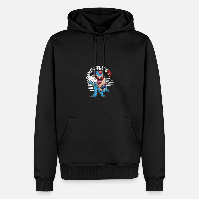 AmerisaurusREX - Patriotisme - Sweat à capuche Premium bio Homme - noir