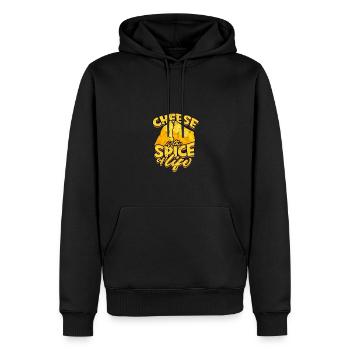 Le fromage est le piment de la vie - Cheese - Sweat à capuche Premium bio Homme - noir - Devant - Nico (187cm)