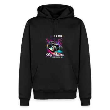 Hot Rod I Like Big Blocks, Retro Muscle Car Rat - Männer Premium Bio Hoodie - Schwarz - Vorne - Nico (187cm)