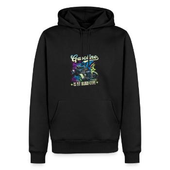 L’essence Hot Rod est mon groupe sanguin, rat de voiture musculaire - Sweat à capuche Premium bio Homme - noir - Devant - Nico (187cm)