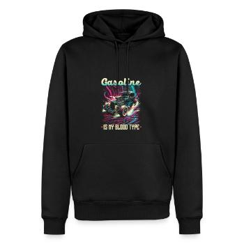 L’essence Hot Rod est mon groupe sanguin, rat de voiture musculaire - Sweat à capuche Premium bio Homme - noir - Devant - Nico (187cm)