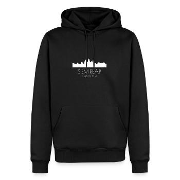 Kambodscha Tempel Khmer Vintage Flagge I Geschenk - Männer Premium Bio Hoodie - Schwarz - Vorne - Nico (187cm)