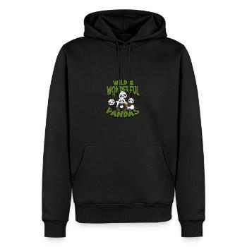 Pandas sauvages et merveilleux - Panda - Sweat à capuche Premium bio Homme - noir - Devant - Nico (187cm)