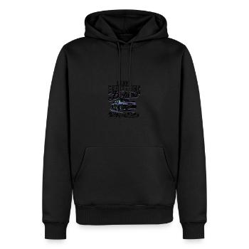 Laissez tout derrière, faites la course vers l’avant - Drag - Sweat à capuche Premium bio Homme - noir - Devant - Nico (187cm)