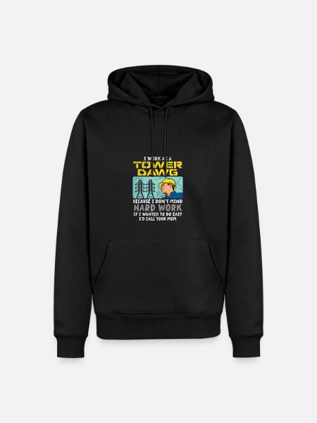 Ich arbeite als Tower Dawg - Männer Premium Bio Hoodie - Schwarz