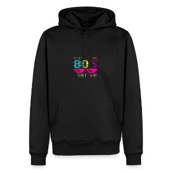 C’EST MON COSTUME DES ANNÉES 80 - Retro Fashion - Sweat à capuche Premium bio Homme - noir - Devant - Nico (187cm)