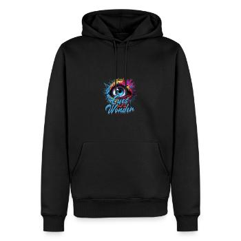 Augen voller Staunen - Eyes - Männer Premium Bio Hoodie - Schwarz - Vorne - Nico (187cm)